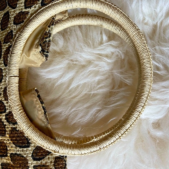 Vintage Avon Leopard Print Woven Handbag with Wrapped Circle Handles - Picture 5 of 5